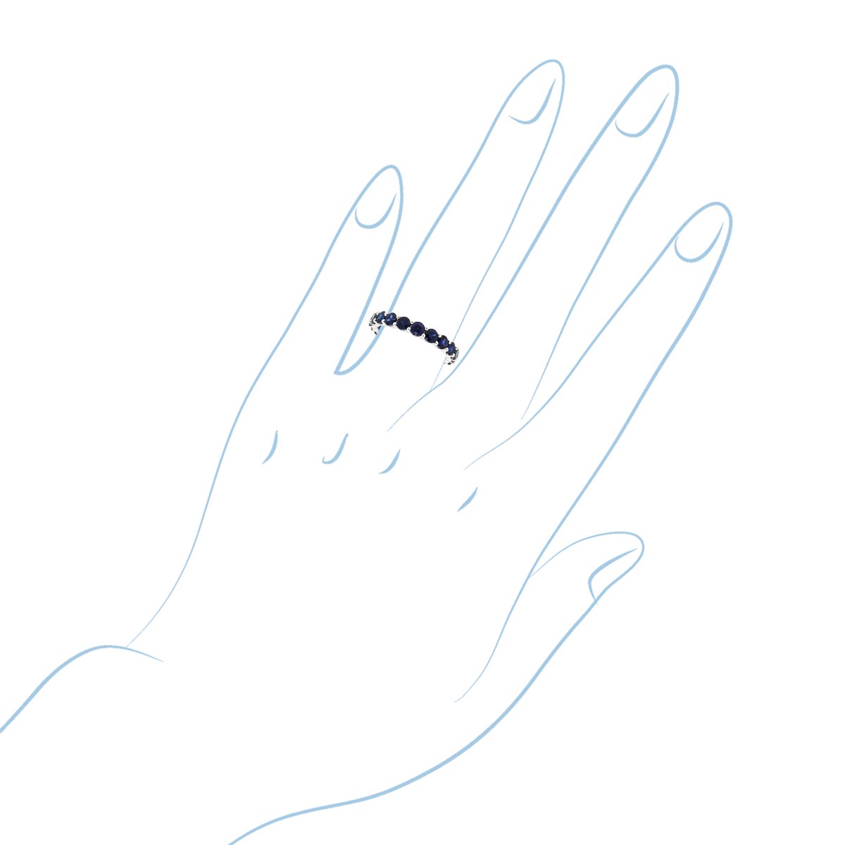 Blue Sapphire Eternity Band in 18kt White Gold