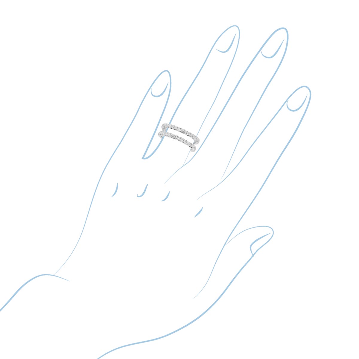 Diamond Wedding Ring Insert in 14kt White Gold (3/4ct tw)