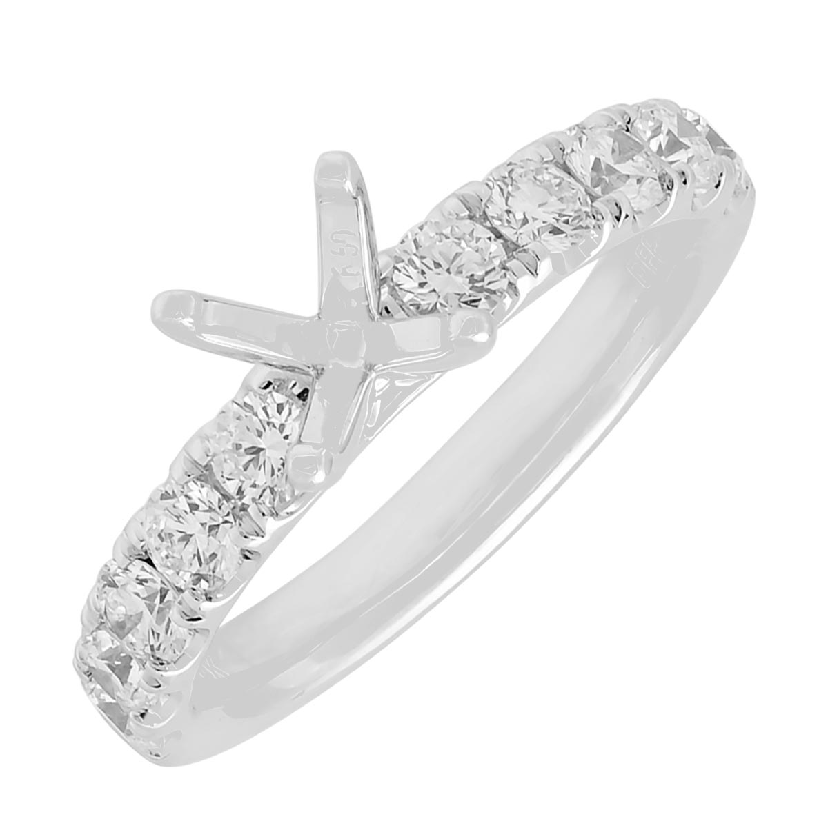 Diamond Engagement Ring Setting in 14kt White Gold (7/8ct tw)