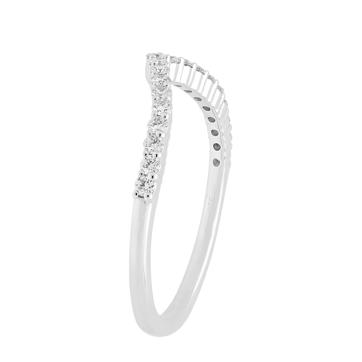 Diamond Curved Wedding Band in 14kt White Gold (1/4ct tw)