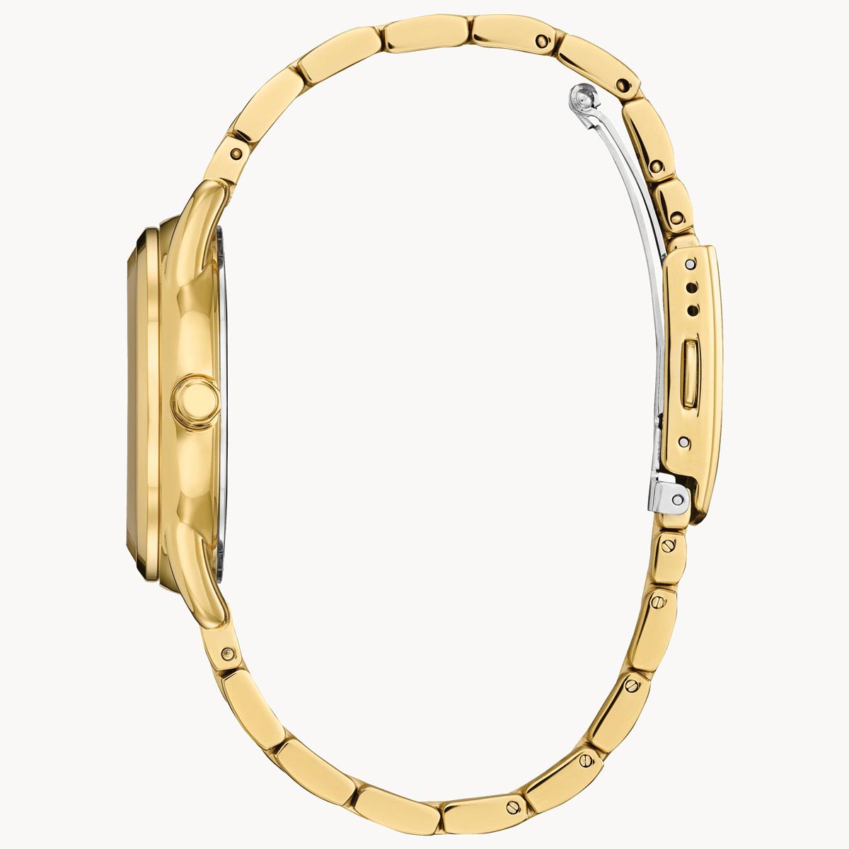 Citizen Dress Classics Womens Watch with Black Dial and Yellow Gold Toned Bracelet (eco drive movement)