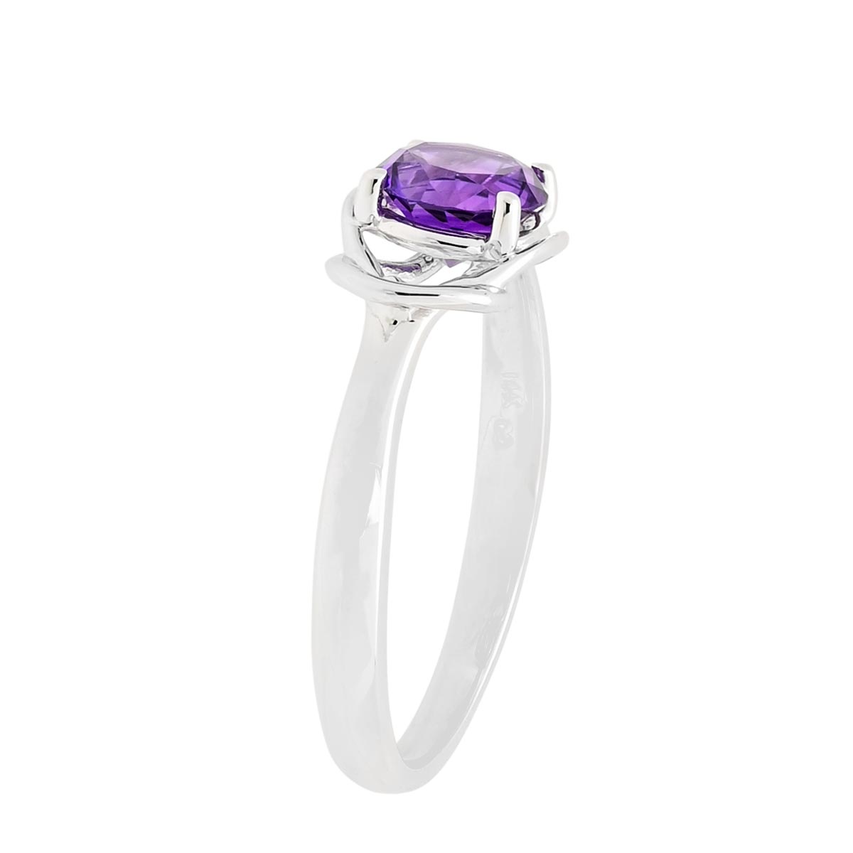 Amethyst Knot Ring in 14kt White Gold