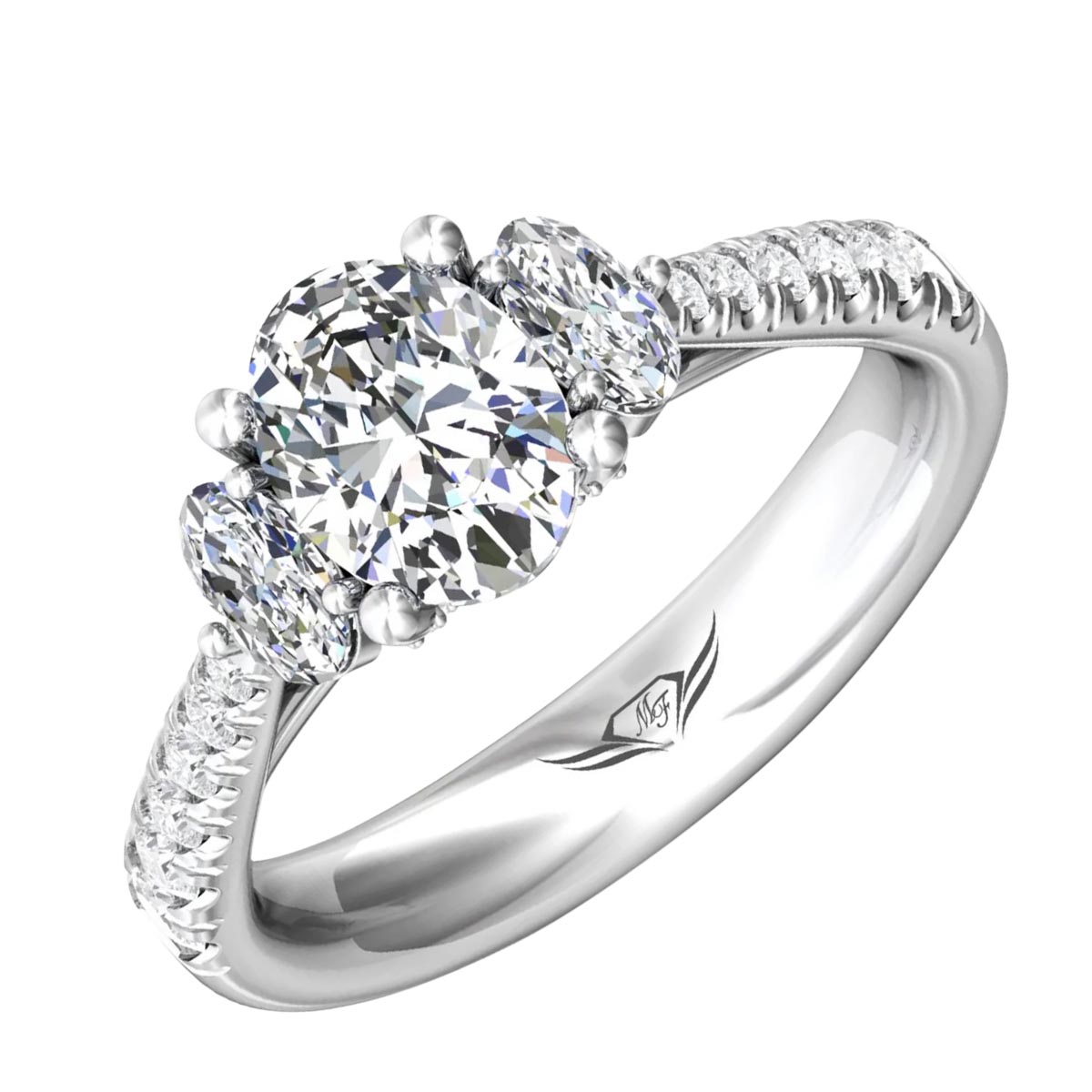 Martin Flyer Flyerfit  Oval Diamond Setting in 14kt White Gold (5/8ct tw)