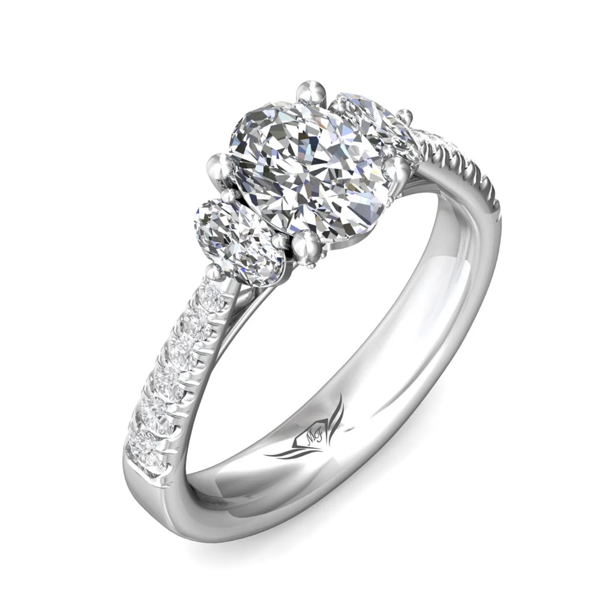 Martin Flyer Flyerfit  Oval Diamond Setting in 14kt White Gold (5/8ct tw)
