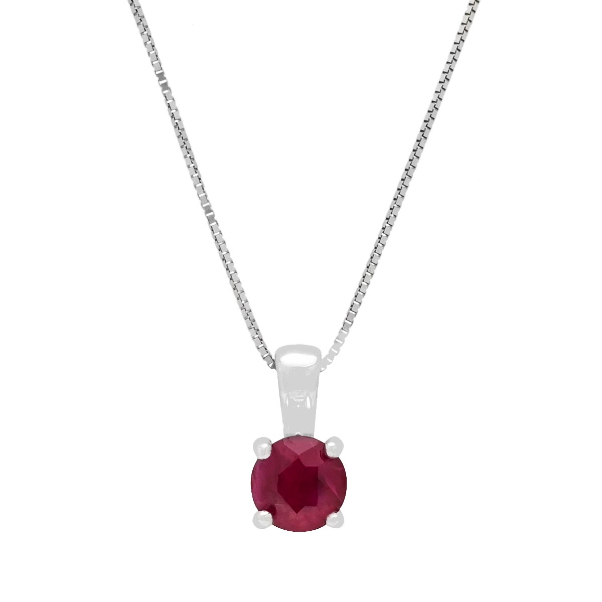 Ruby Necklace in 14kt White Gold
