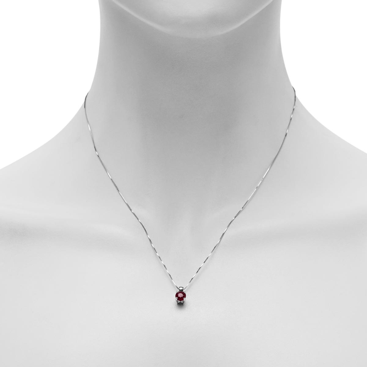 Ruby Necklace in 14kt White Gold