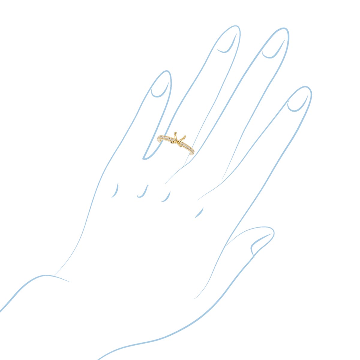 Diamond Engagement Ring Setting in 14kt Yellow Gold (1/4ct tw)