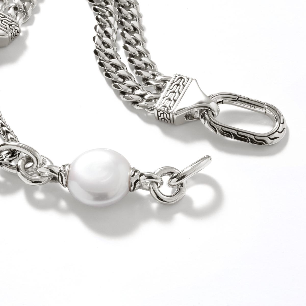 John Hardy Classic Chain Collection Cultured Freshwater Pearl Bracelet in Sterling Silver (13mm pearl)