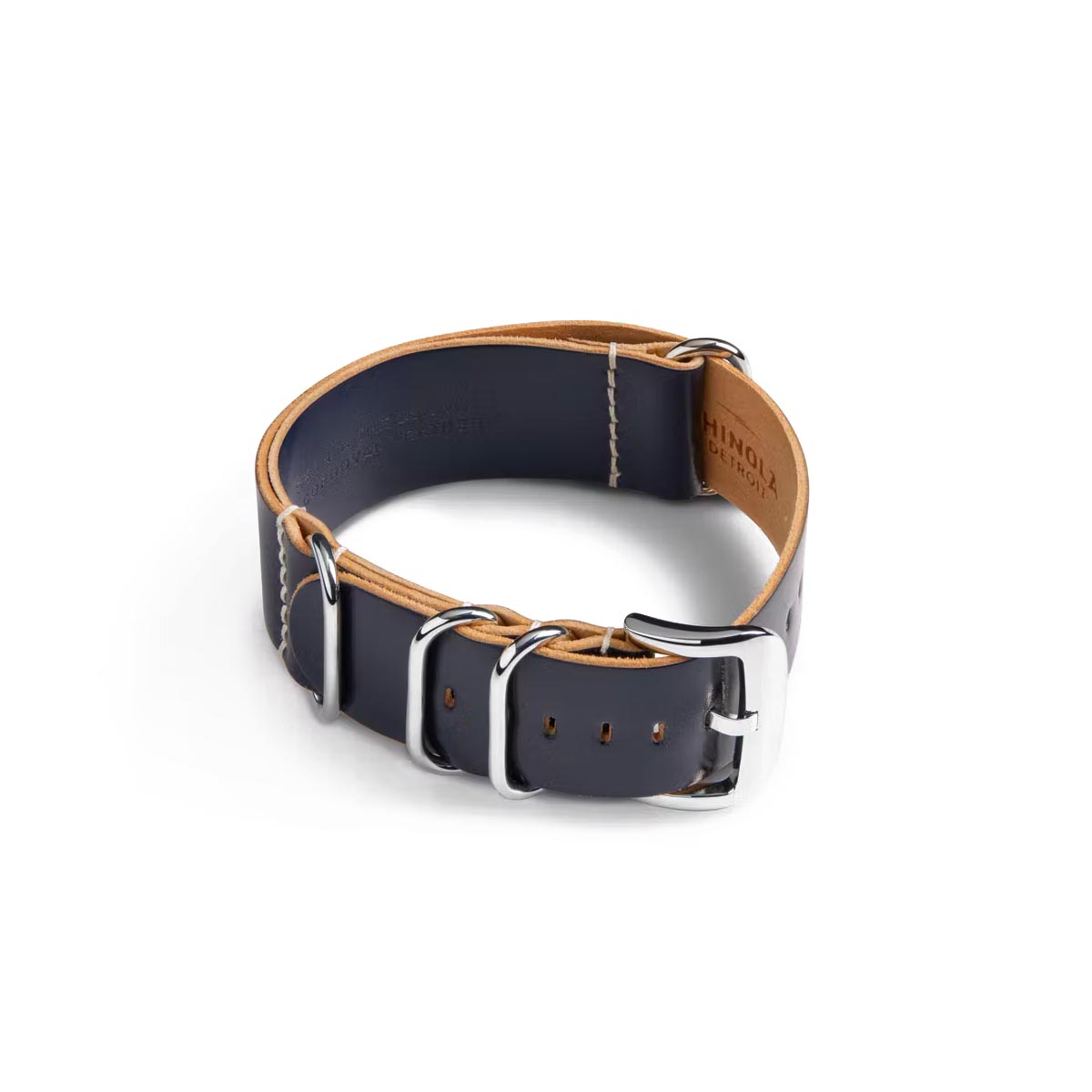 Shinola Runwell Mens Watch with White Dial and Navy Blue Leather Bracelet (quartz movement)