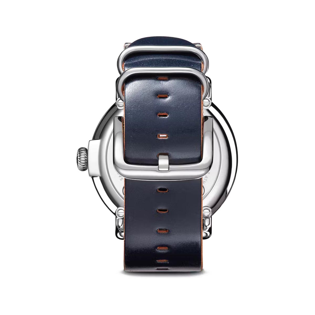Shinola Runwell Mens Watch with White Dial and Navy Blue Leather Bracelet (quartz movement)