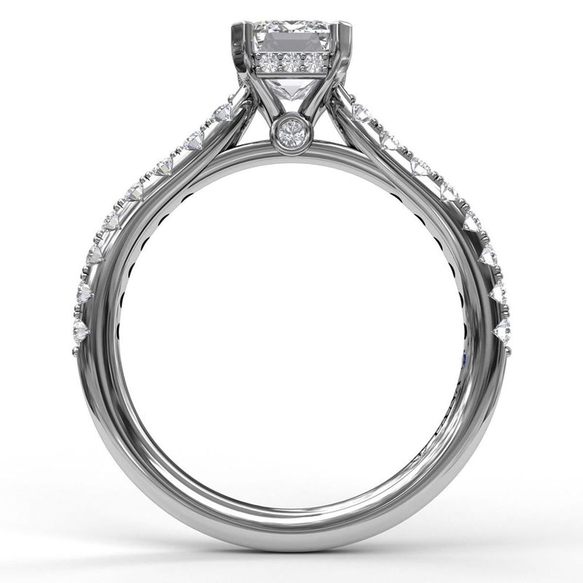 Fana Radiant Cut Hidden Halo Diamond Engagement Ring Setting in 14kt White Gold (3/8ct tw)