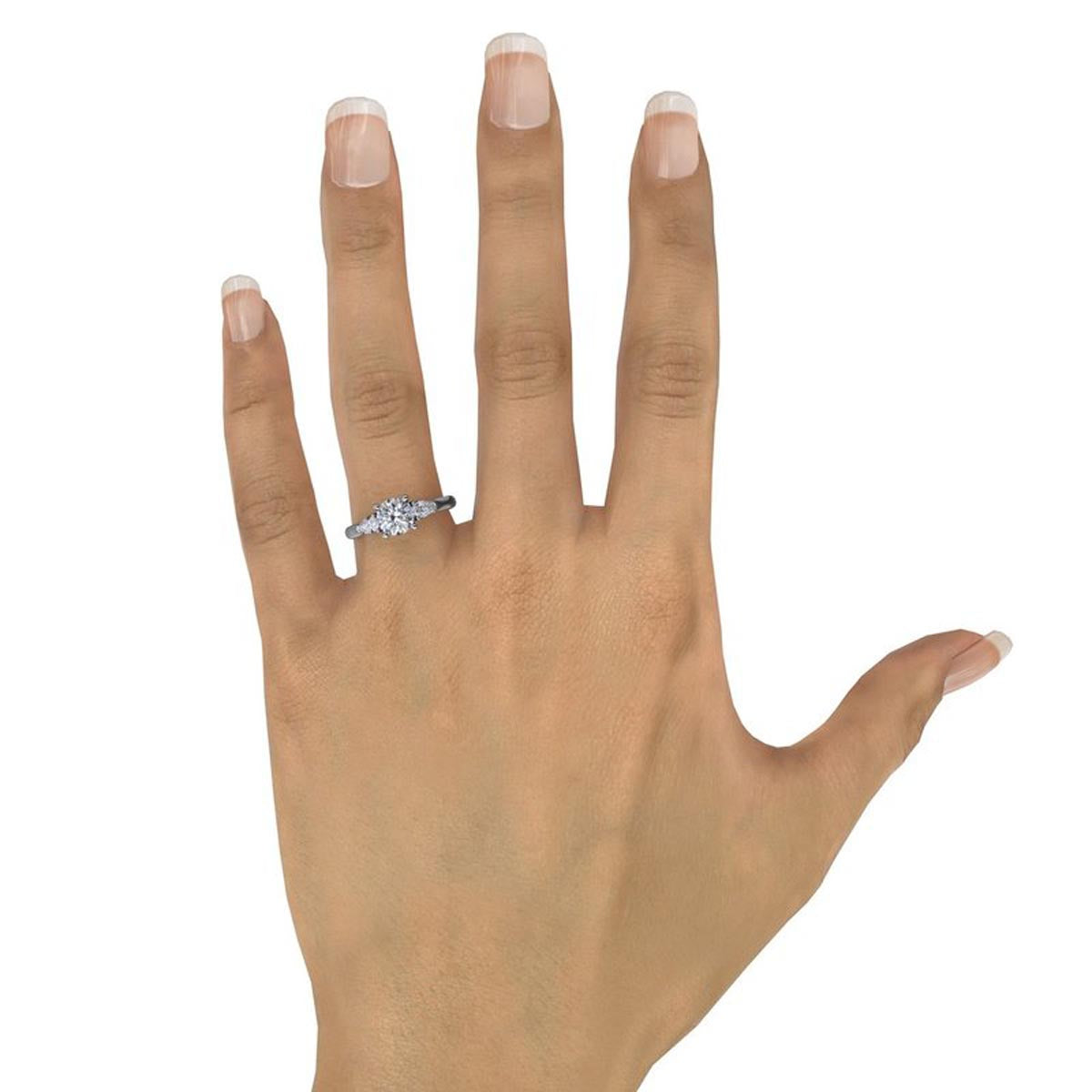 Fana Classic Oval Three Stone Pear Shape Diamond Engagement Ring Setting in 14kt White Gold (1/2ct tw)