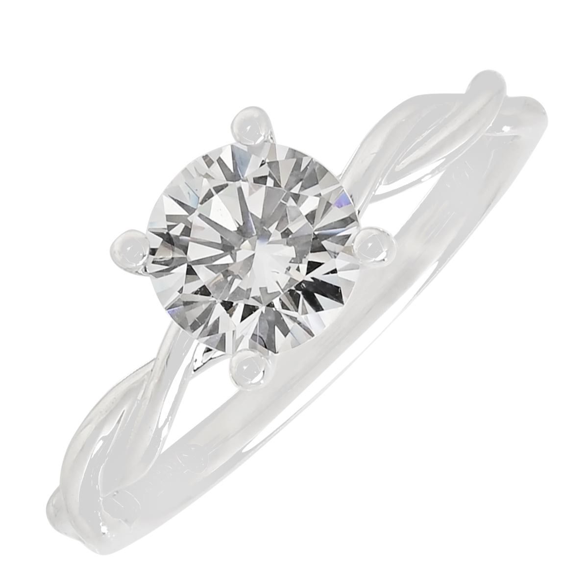 Fana Classic Twist Solitaire Engagement Ring Setting in 14kt White Gold (.02ct tw)