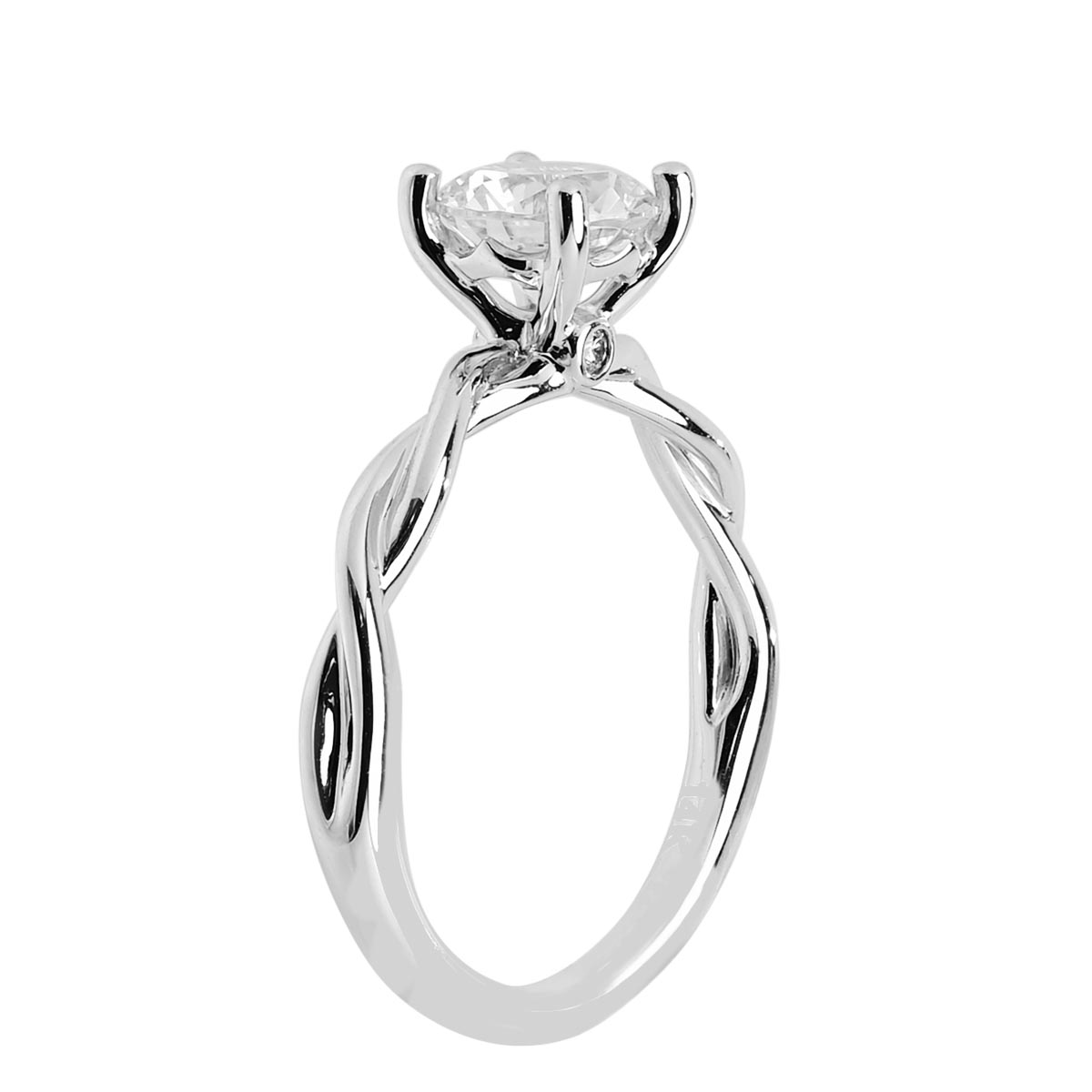 Fana Classic Twist Solitaire Engagement Ring Setting in 14kt White Gold (.02ct tw)