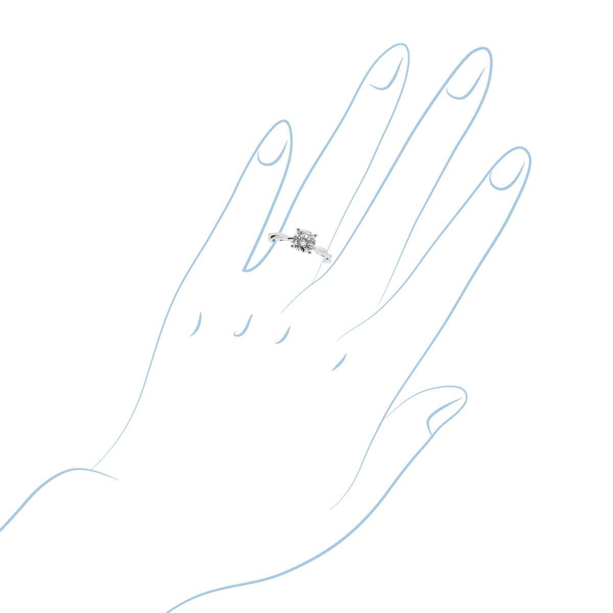 Fana Classic Twist Solitaire Engagement Ring Setting in 14kt White Gold (.02ct tw)