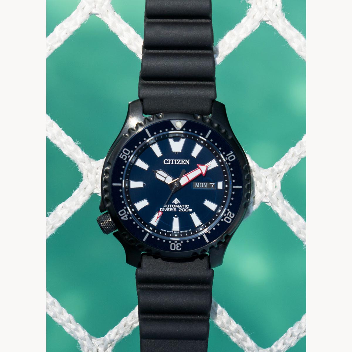 Citizen Promaster Dive Automatic Mens Watch with Blue Dial and Black Urethane Strap (automatic movement)