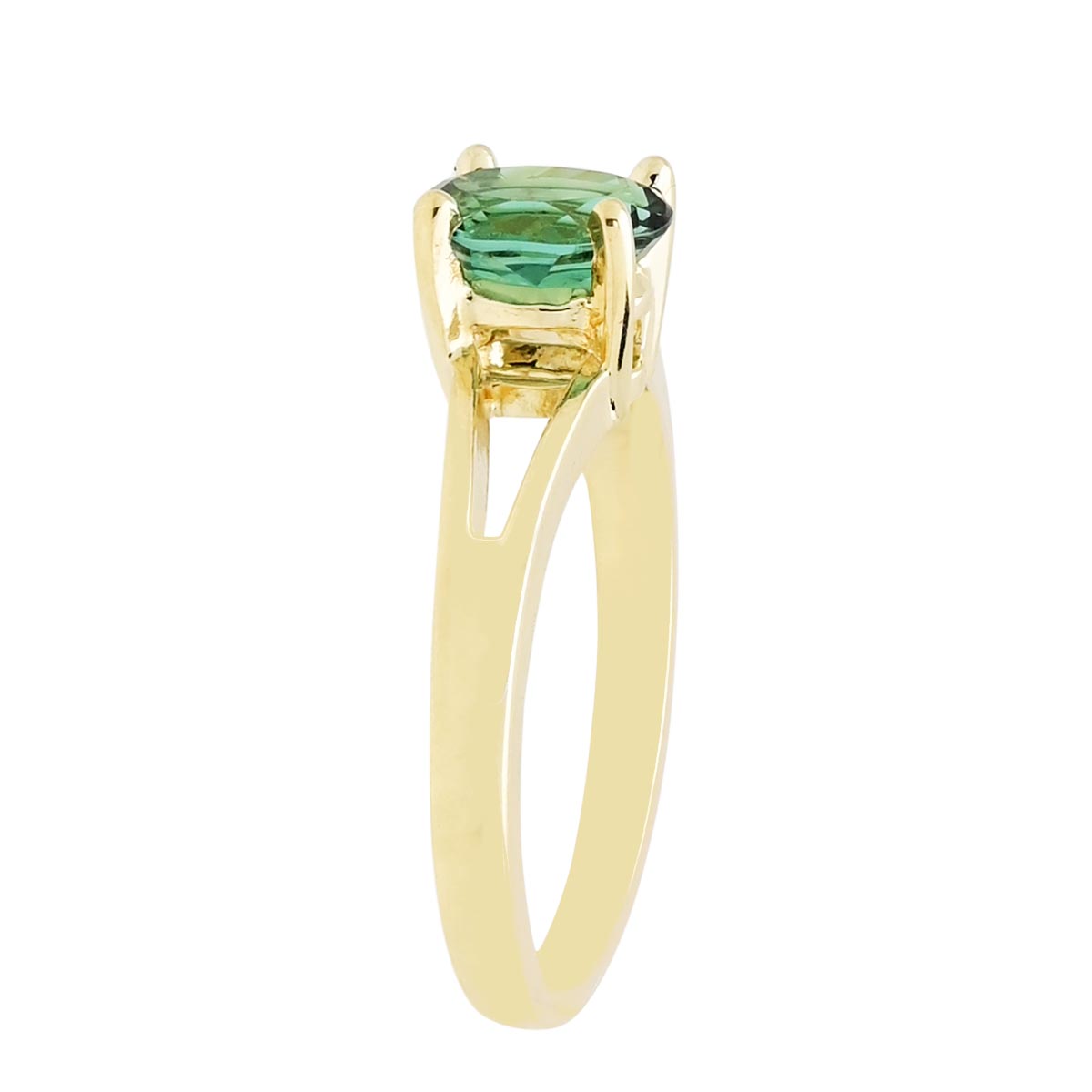 Maine Green Tourmaline Oval Ring in 14kt Yellow Gold