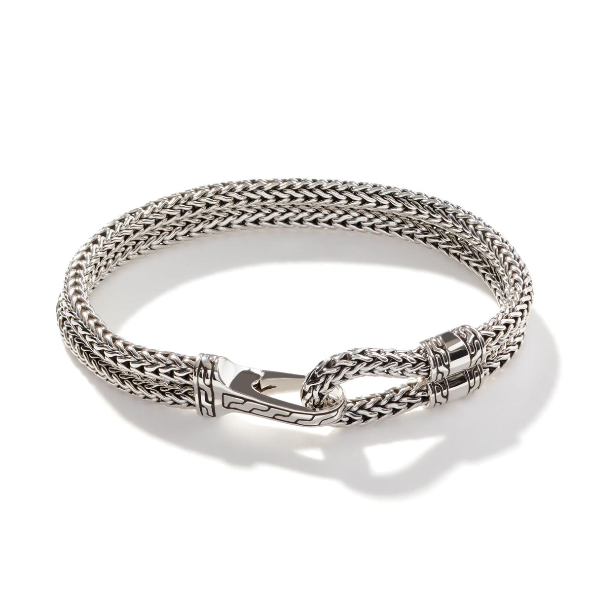 John Hardy Classic Chain Collection Mens Hook Clasp Bracelet in Sterling Silver