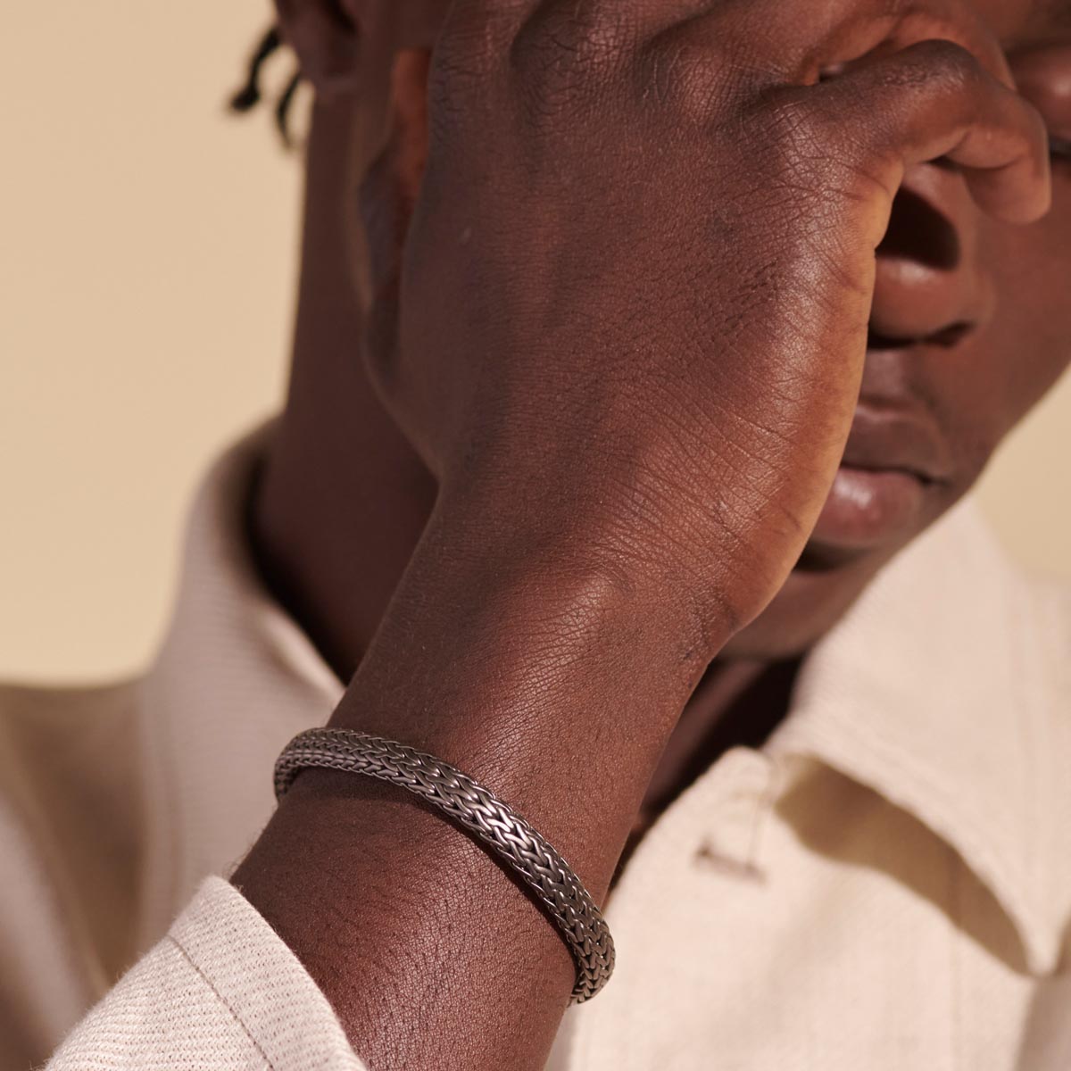 John Hardy Icon Bracelet in Sterling Silver with Matte Black Rhodium