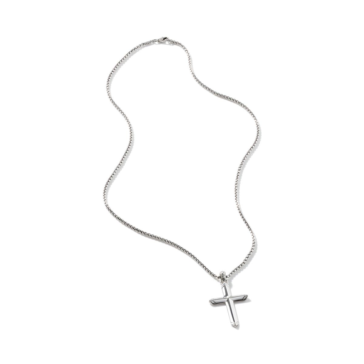 John Hardy Classic Chain Collection Mens Cross Necklace in Sterling Silver
