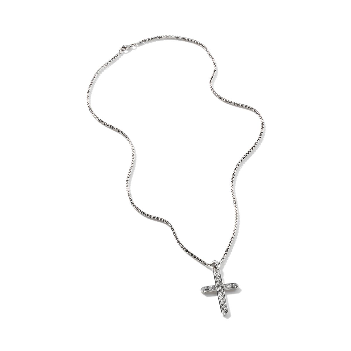 John Hardy Classic Chain Collection Mens Cross Necklace in Sterling Silver