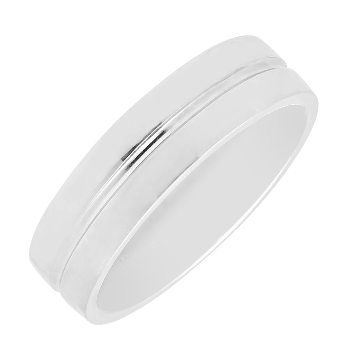 Estate Mens Wedding Band in 14kt White Gold (6mm)