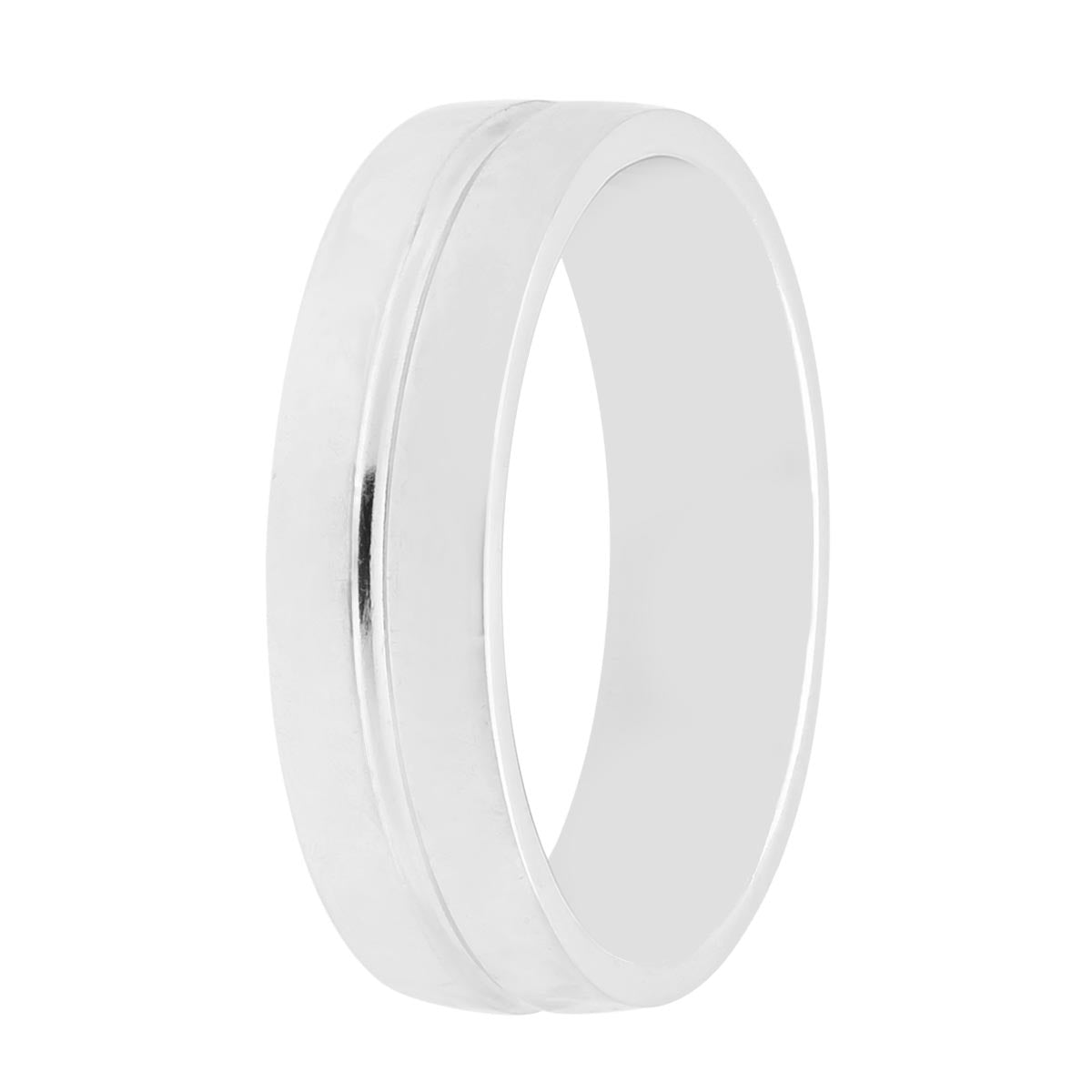 Estate Mens Wedding Band in 14kt White Gold (6mm)