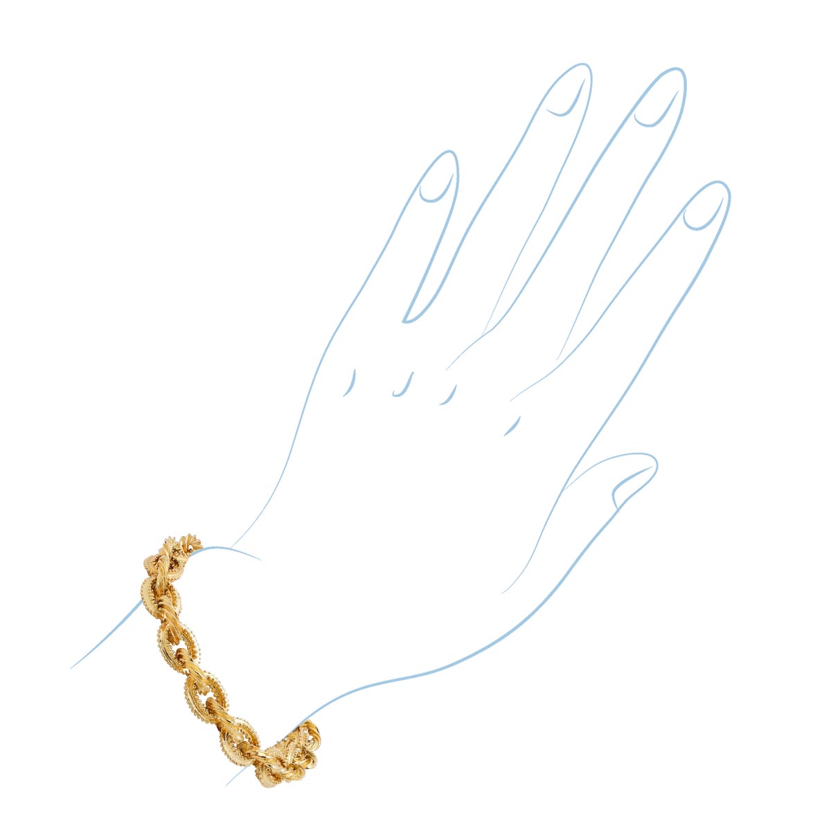 Estate Fancy Oval Link Bracelet in 14kt Yellow Gold (7.5 inches)