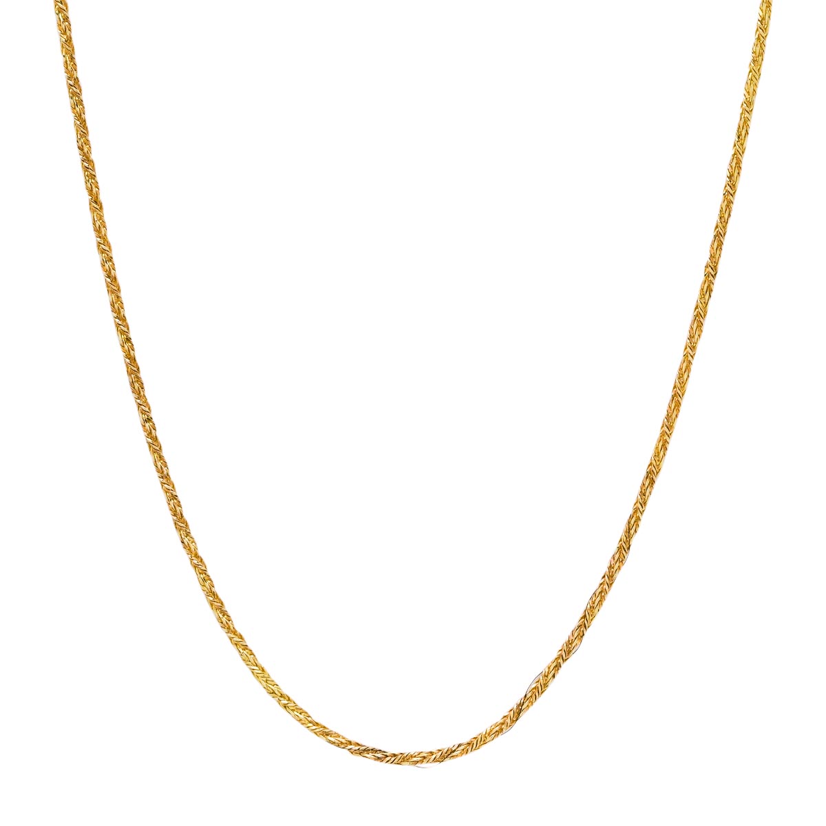 Estate Braided Wheat Chain in 18kt Yellow Gold (20 inches and 1.9mm wide)