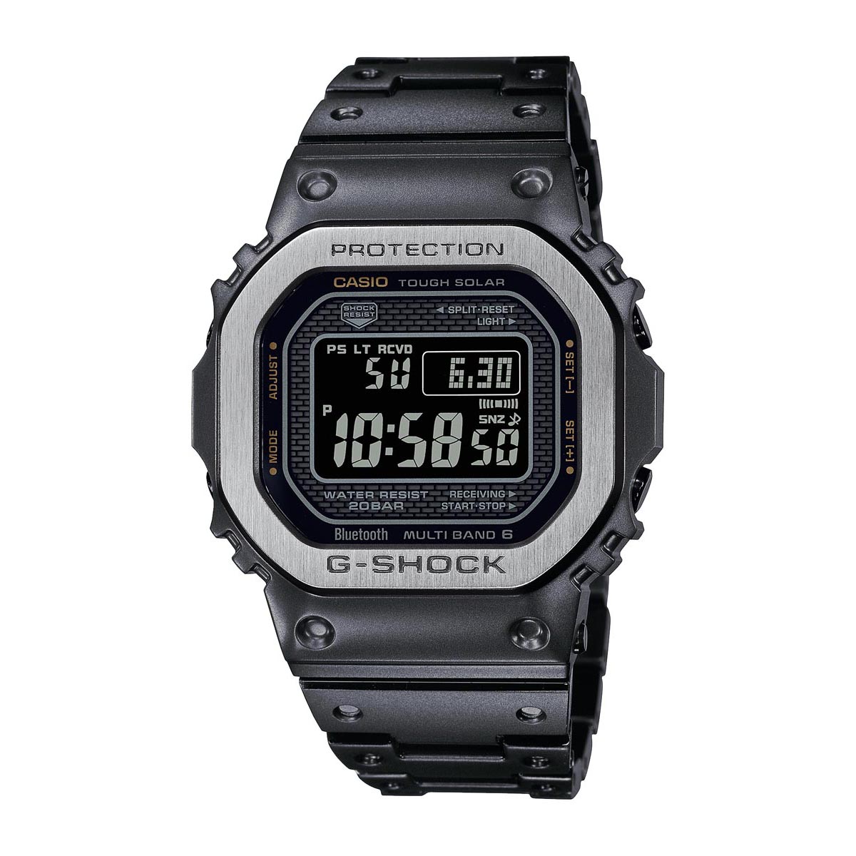 G Shock Full Metal 5000 Mens Watch with Black Dial and Black Ion Plated Bracelet (solar movement)