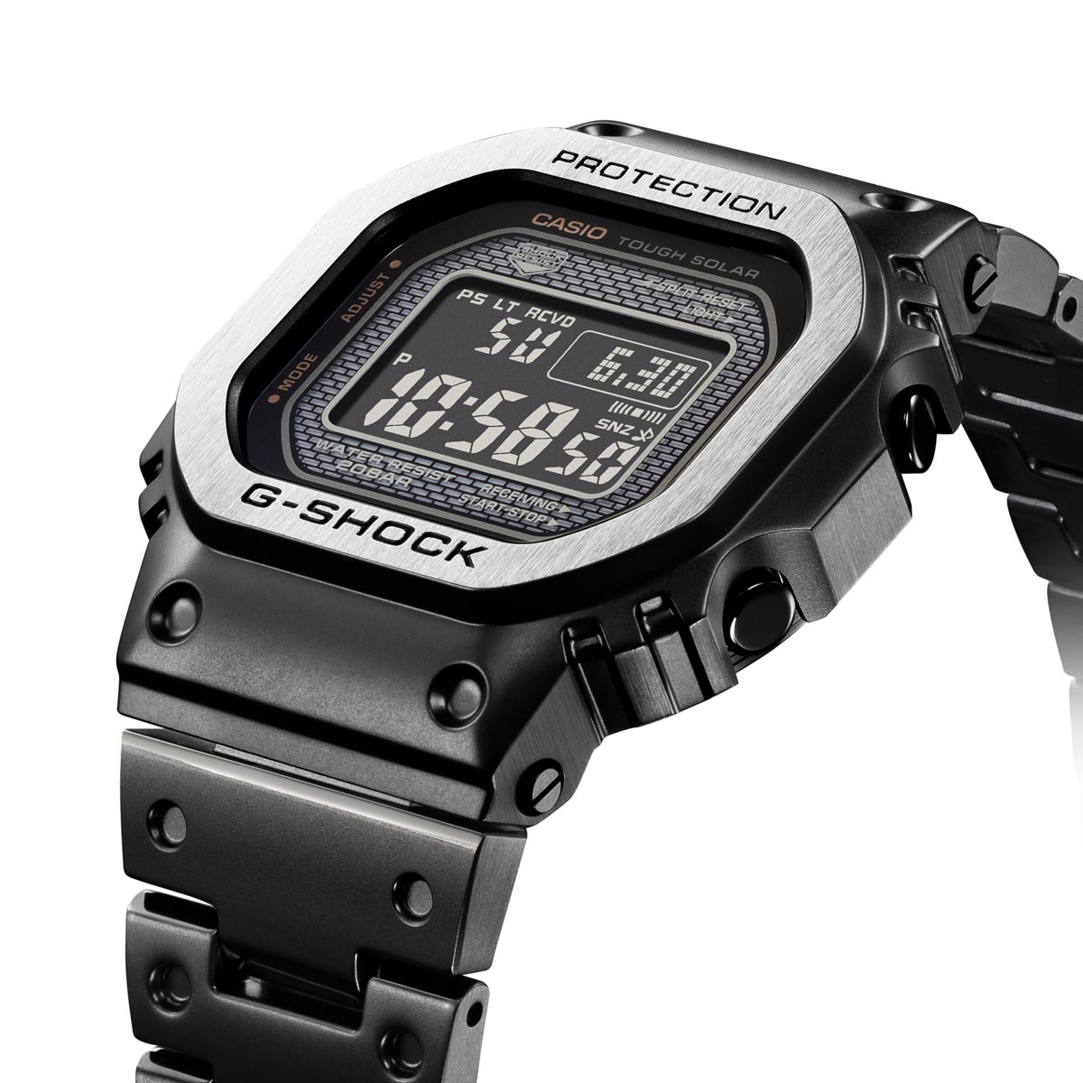 G Shock Full Metal 5000 Mens Watch with Black Dial and Black Ion Plated Bracelet (solar movement)