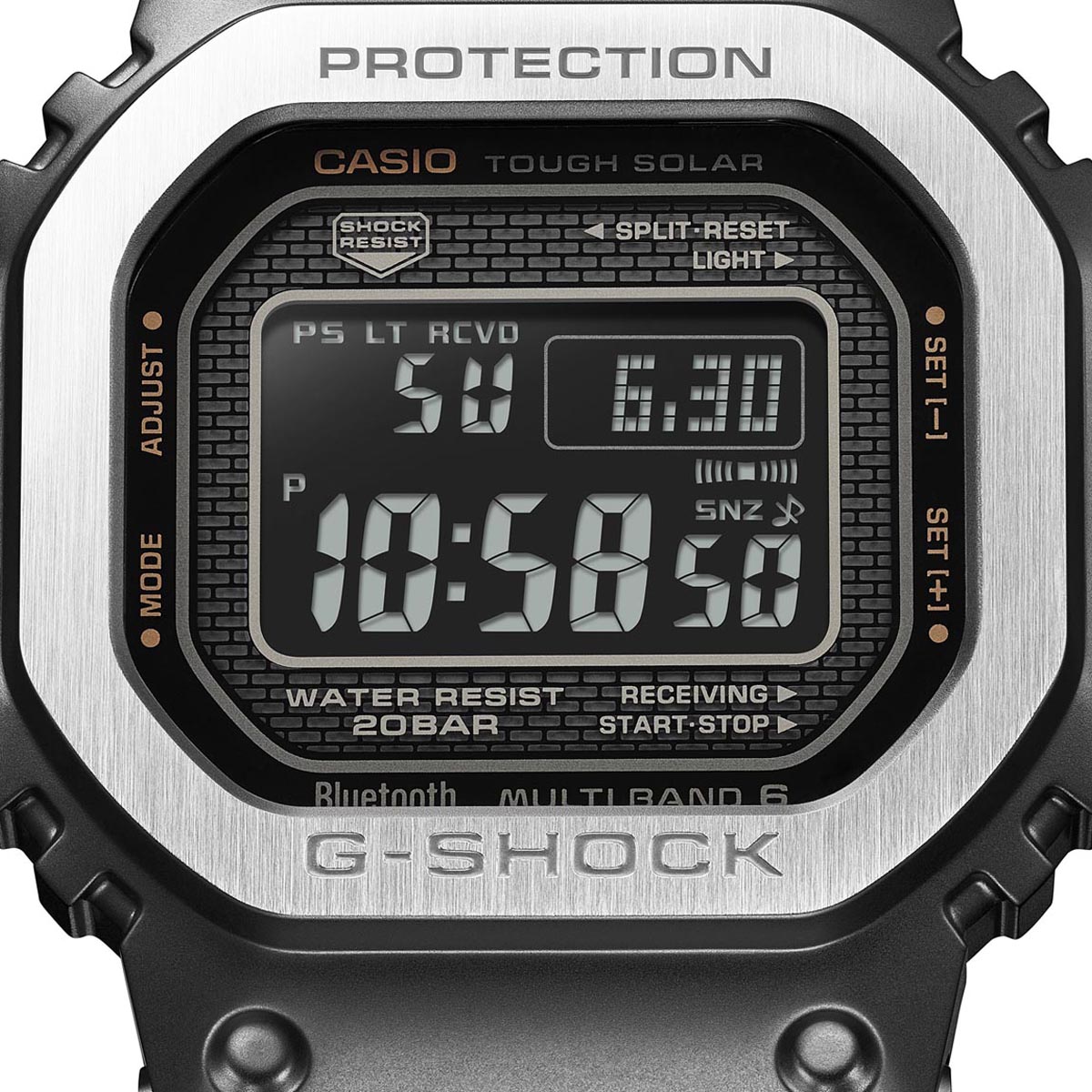 G Shock Full Metal 5000 Mens Watch with Black Dial and Black Ion Plated Bracelet (solar movement)