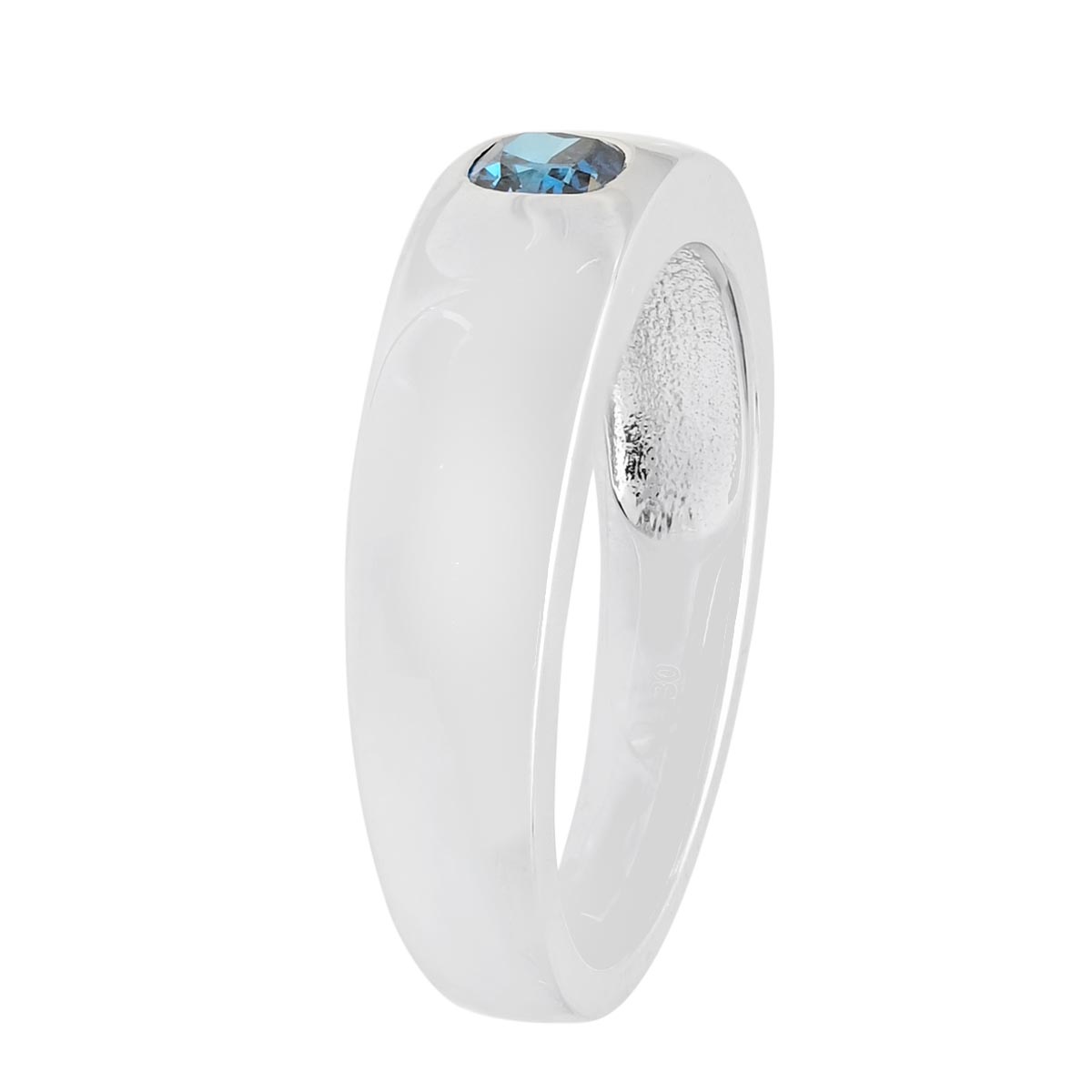 Mens Blue Diamond Ring in 14kt White Gold (1/3ct tw)