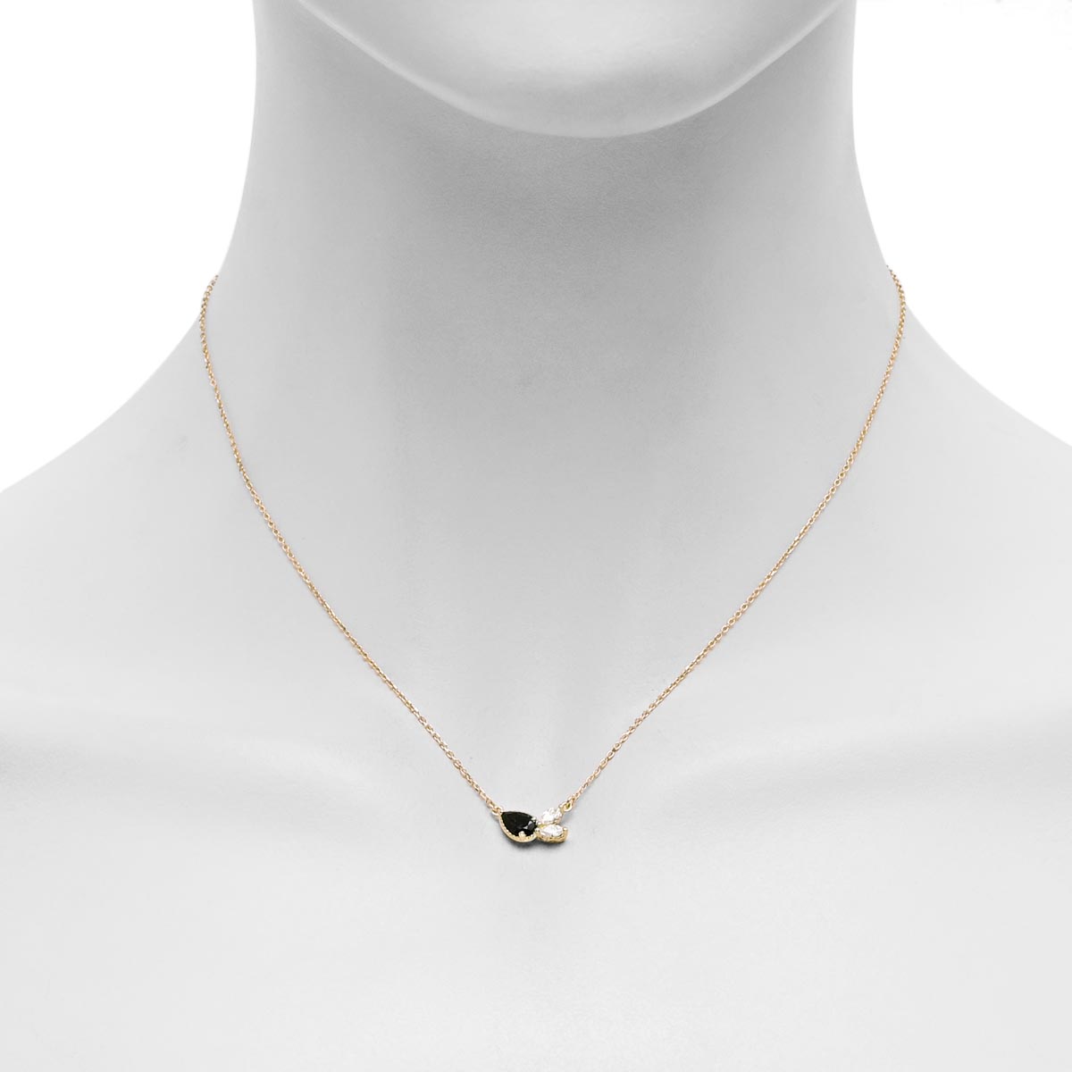 Maine Green Tourmaline Pear Shape Necklace in 14kt Yellow Gold with Diamonds (1/10ct tw)