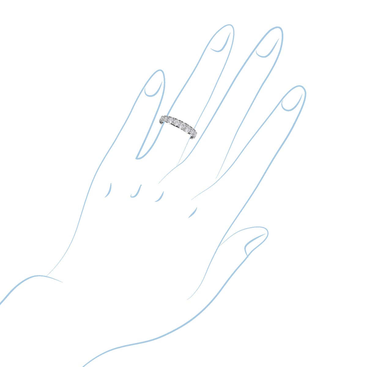 Fana Shared Prong Diamond Anniversary Band in 14kt White Gold (1ct tw)