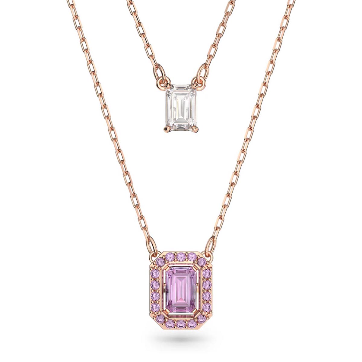 Swarovski Crystal Pink Millenia Layered Necklace