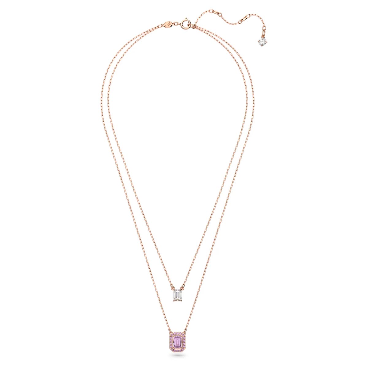 Swarovski Crystal Pink Millenia Layered Necklace