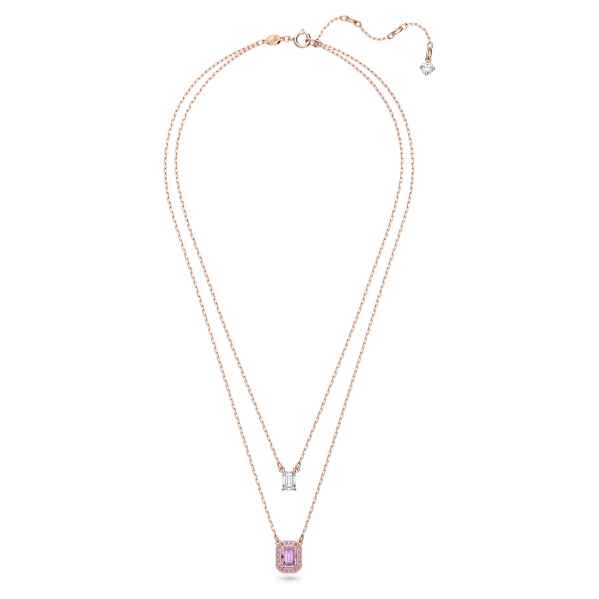 Swarovski Crystal Pink Millenia Layered Necklace