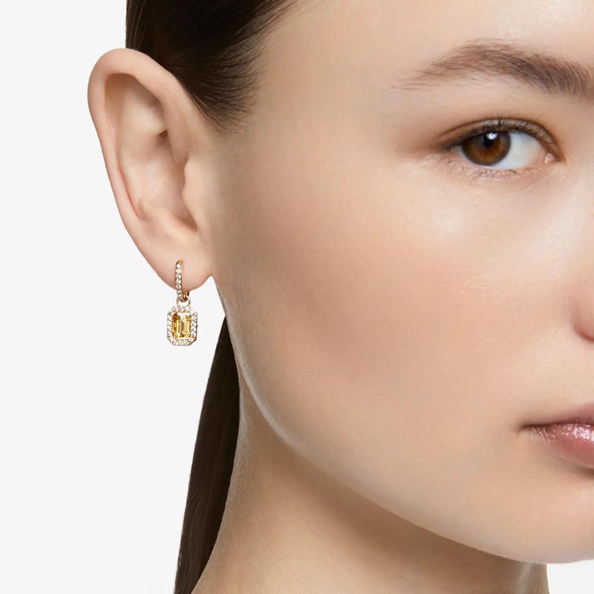 Yellow crystal drop earrings new arrivals