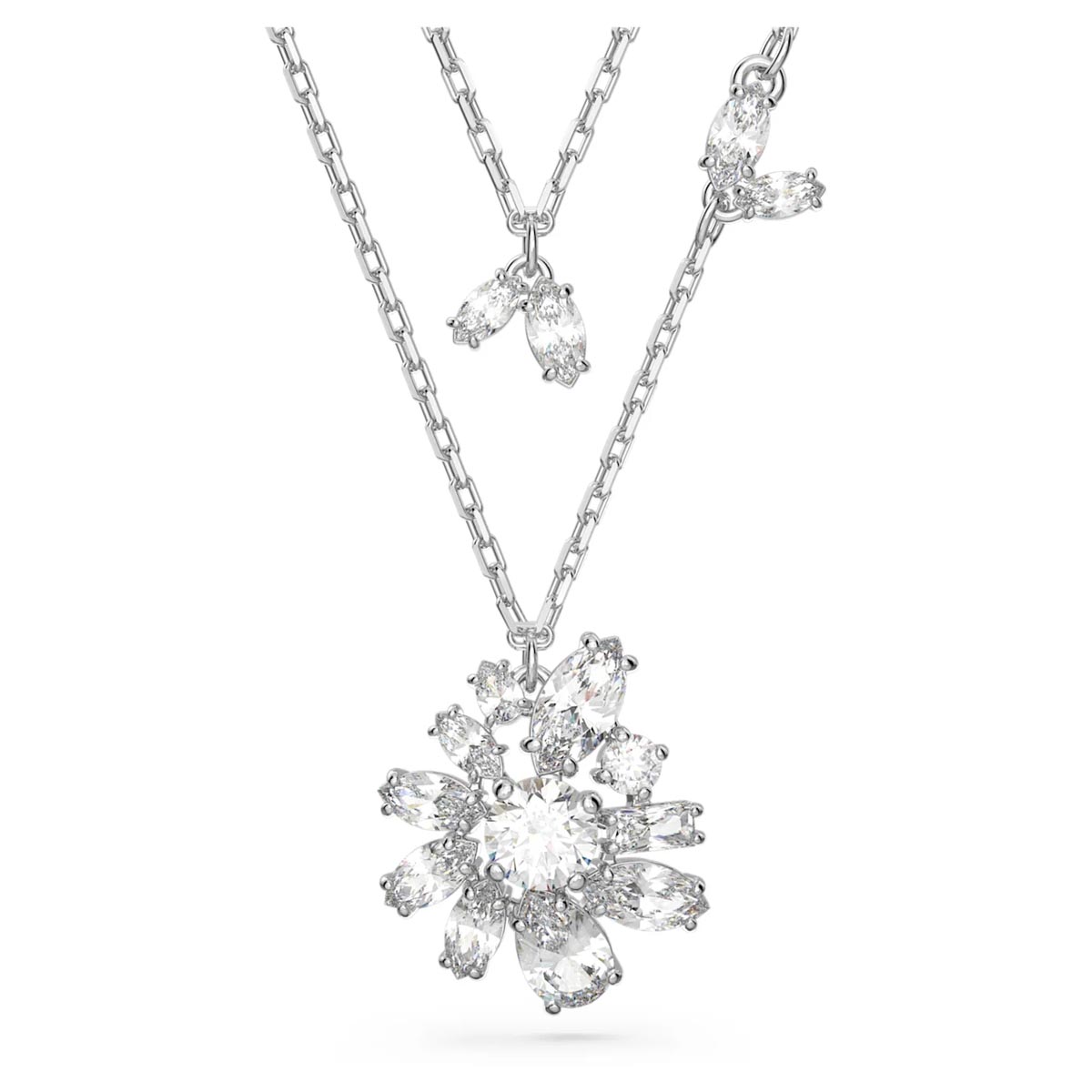 Swarovski Crystal Gema Flower Layered Necklace