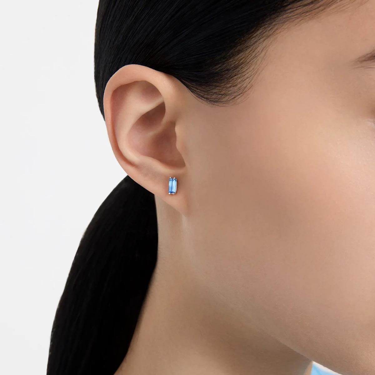 Swarovski Crystal Blue and White Stilla Stud Earrings