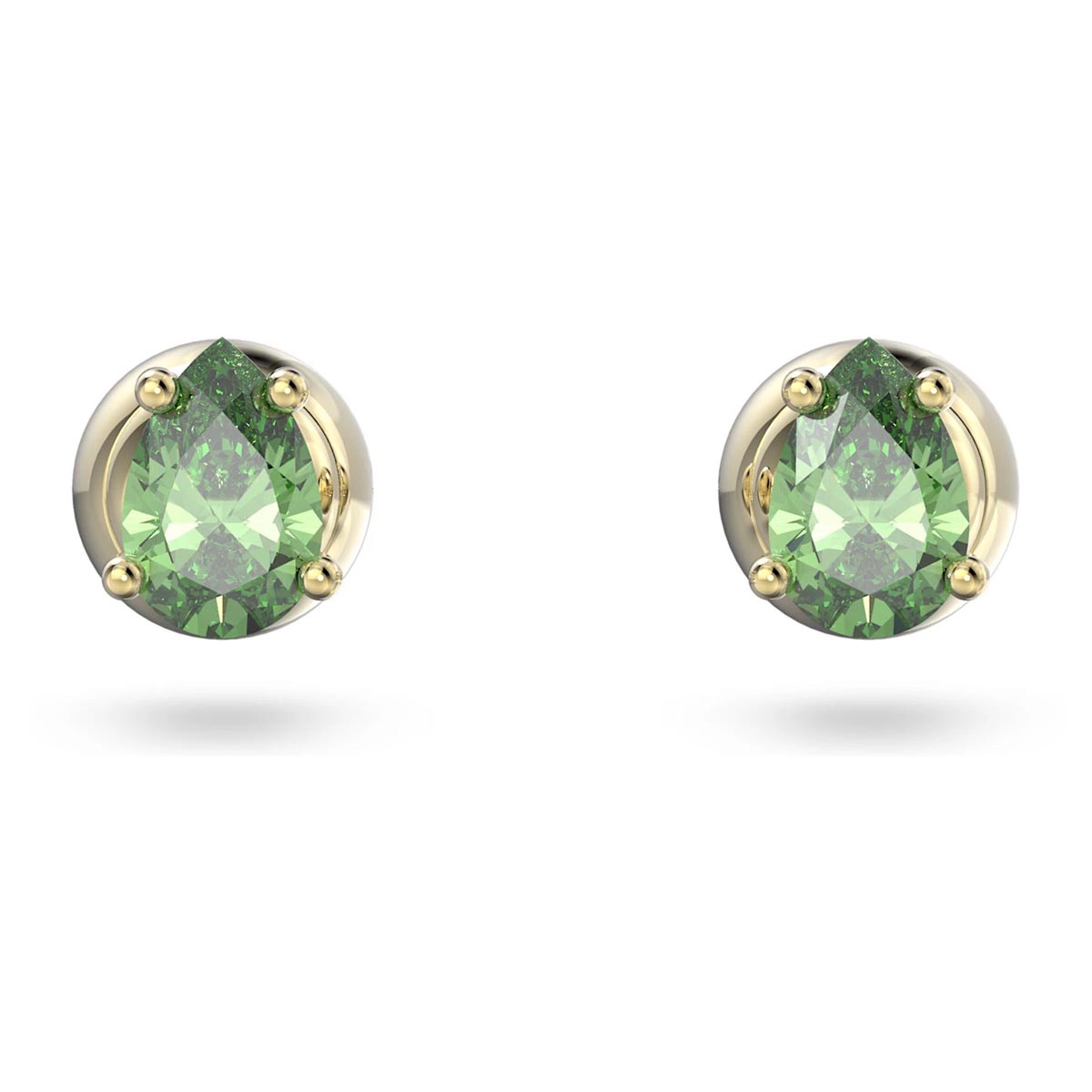 Swarovski Crystal Green Pear Shape Stilla Stud Earrings