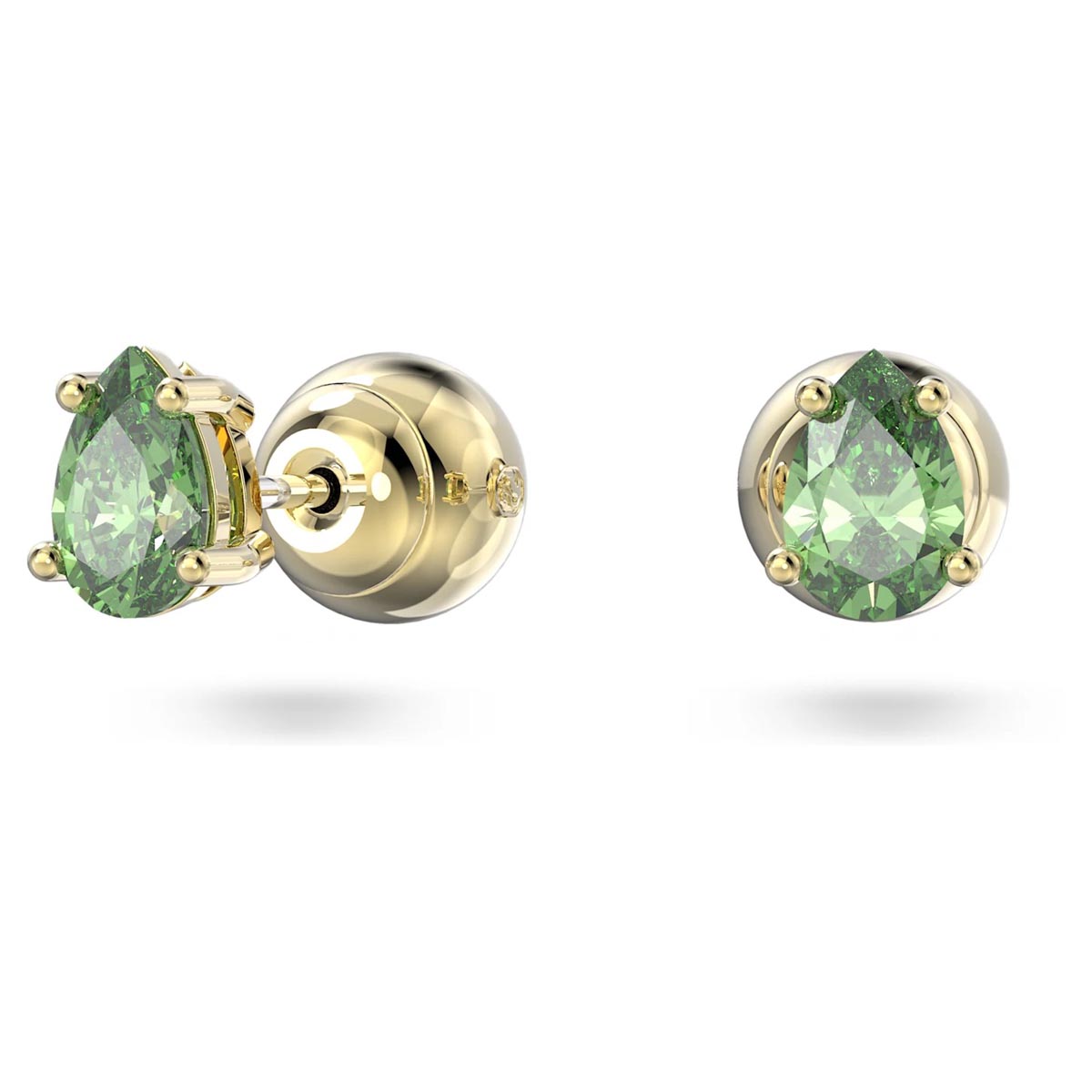 Swarovski Crystal Green Pear Shape Stilla Stud Earrings