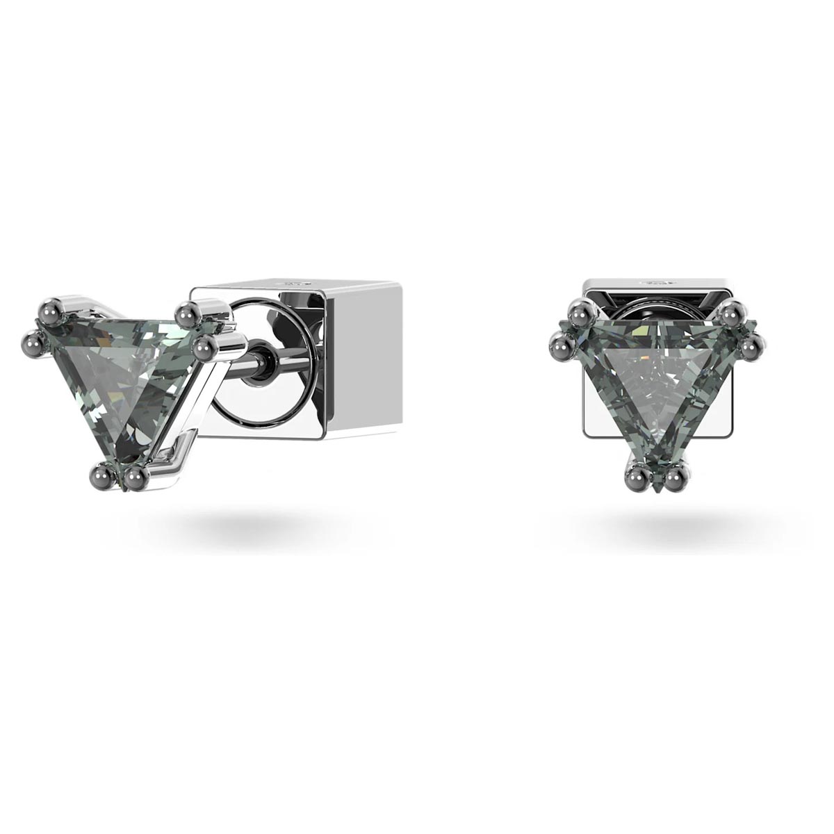 Swarovski Crystal Black Triangle Stilla Stud Earrings