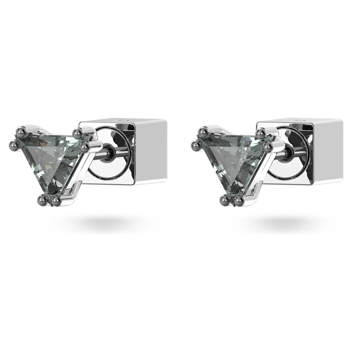 Swarovski Crystal Black Triangle Stilla Stud Earrings