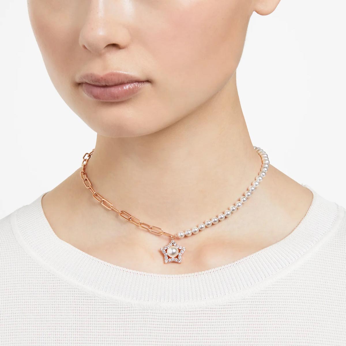 Swarovski Crystal Stella Pearl Star Necklace