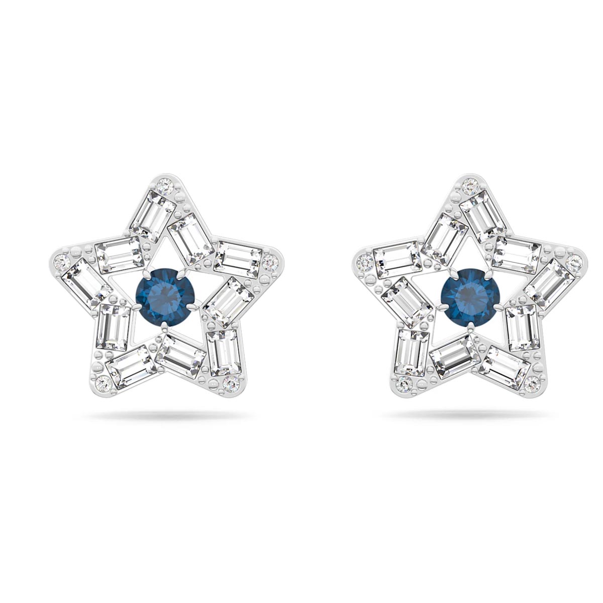 Swarovski Crystal Blue Stella Star Stud Earrings