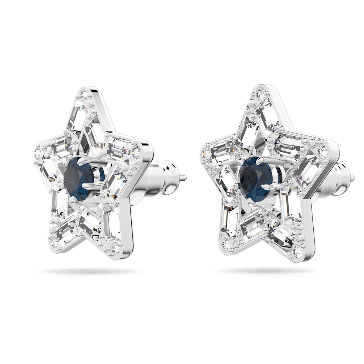 Swarovski Crystal Blue Stella Star Stud Earrings