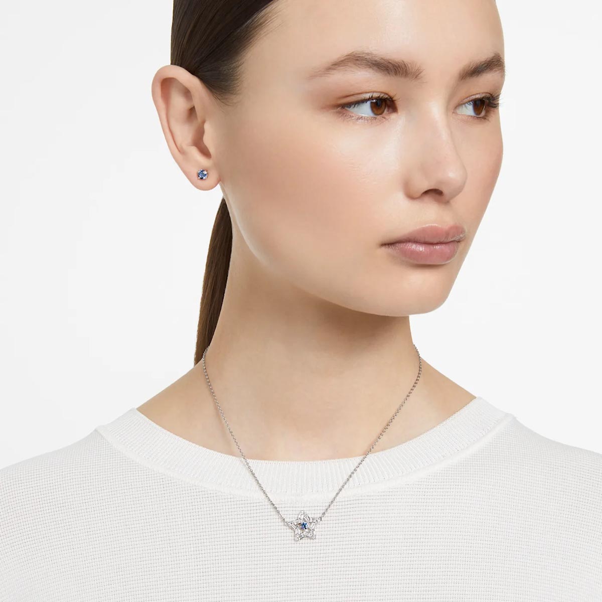 Swarovski Crystal Blue Stella Star Necklace