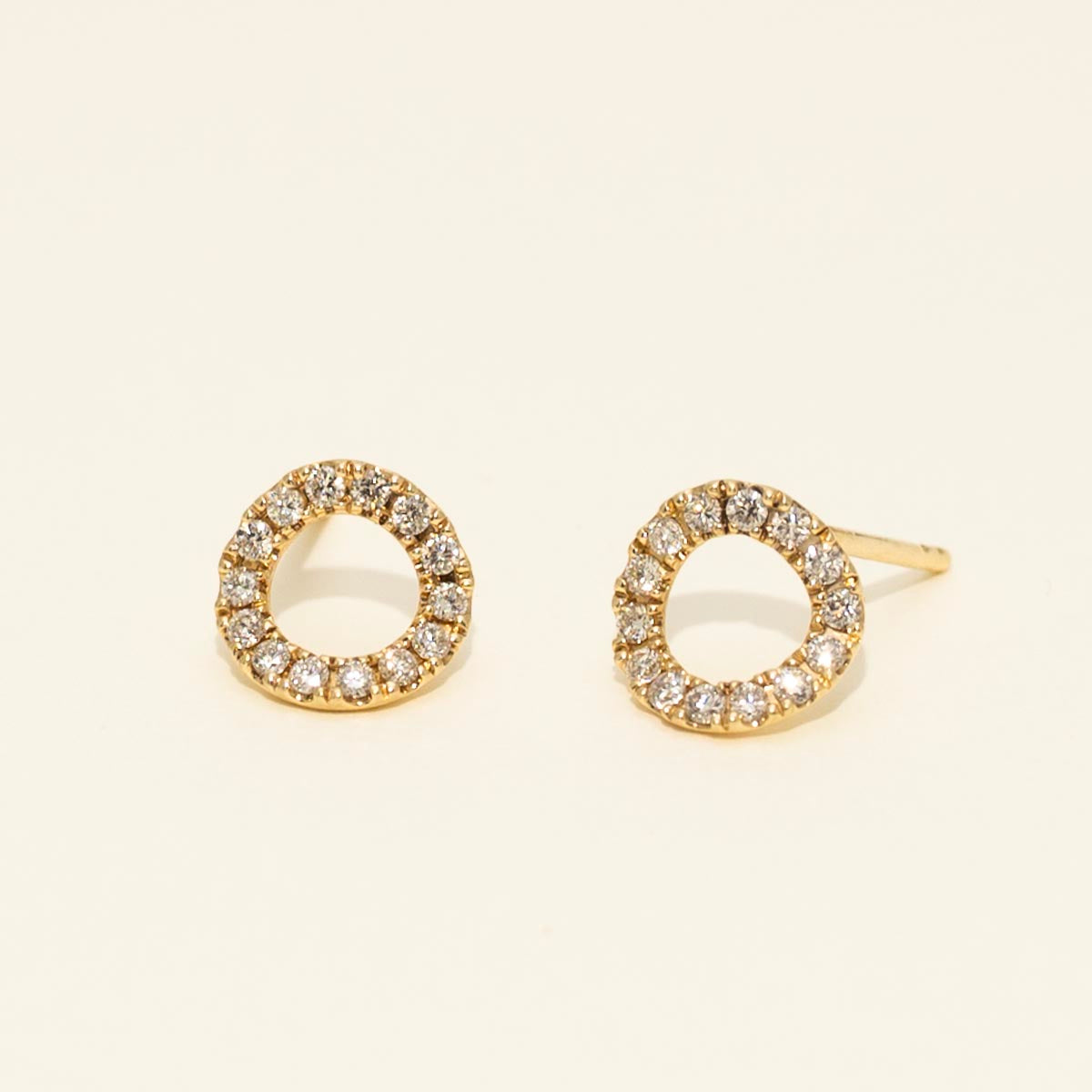 Diamond Circle Stud Earrings in 14kt Yellow (1/3ct tw)